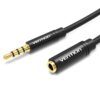 כבל COTTON BRAIDED 3.5MM AUDIO EXTENSION 1M BLACK METAL TYPE VENTION